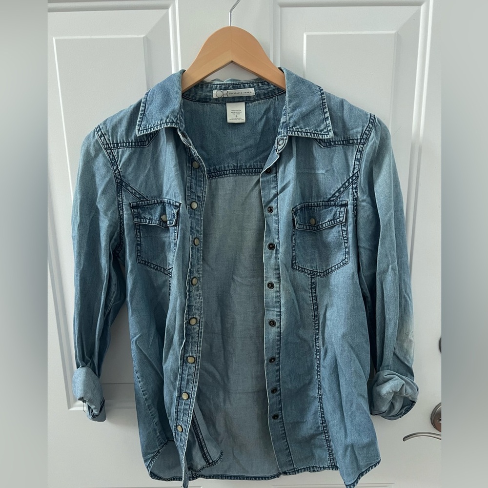 Charlotte Russe Blue Denim Top 100% cotton